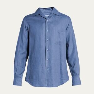 LORO PIANA Men's Andre Long-Sleeve Linen Shirt